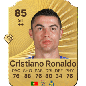 FIFA 23 Ultimate Team 85 Cristiano Ronaldo gold card Portuguese ST Al Nassr Saudi Pro League with 76 PAC 88 SHO 76 PAS 80 DRI 34 DEF 76 PHY