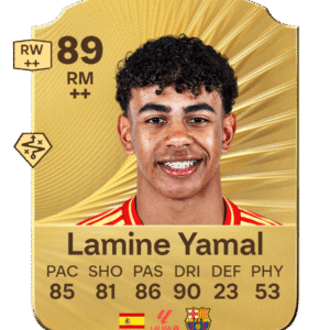 FIFA 23 Ultimate Team 89 Lamine Yamal card Barcelona RW RM Spanish wonderkid stats 85 PAC 81 SHO 86 PAS 90 DRI 23 DEF 53 PHY