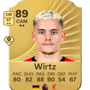 FIFA 23 Ultimate Team 89 Wirtz gold card German CAM Liverpool Premier League with 80 PAC 82 SHO 88 PAS 90 DRI 54 DEF 67 PHY